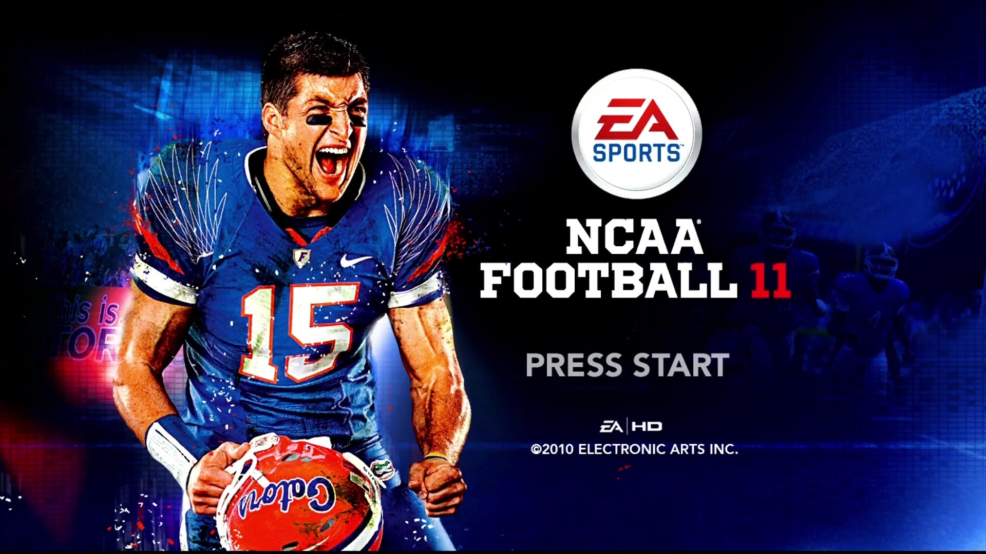 NCAA Football 11 title screen for Xbox 360